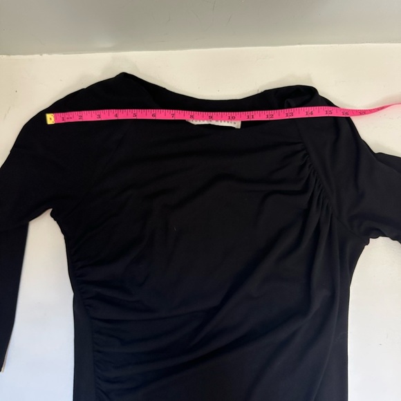 Susana Monaco long sleeve formal Black Dress with scrunched side fitted size L - Picture 6 of 8